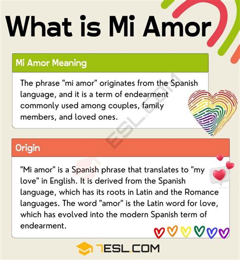 mi amore meaning in english.